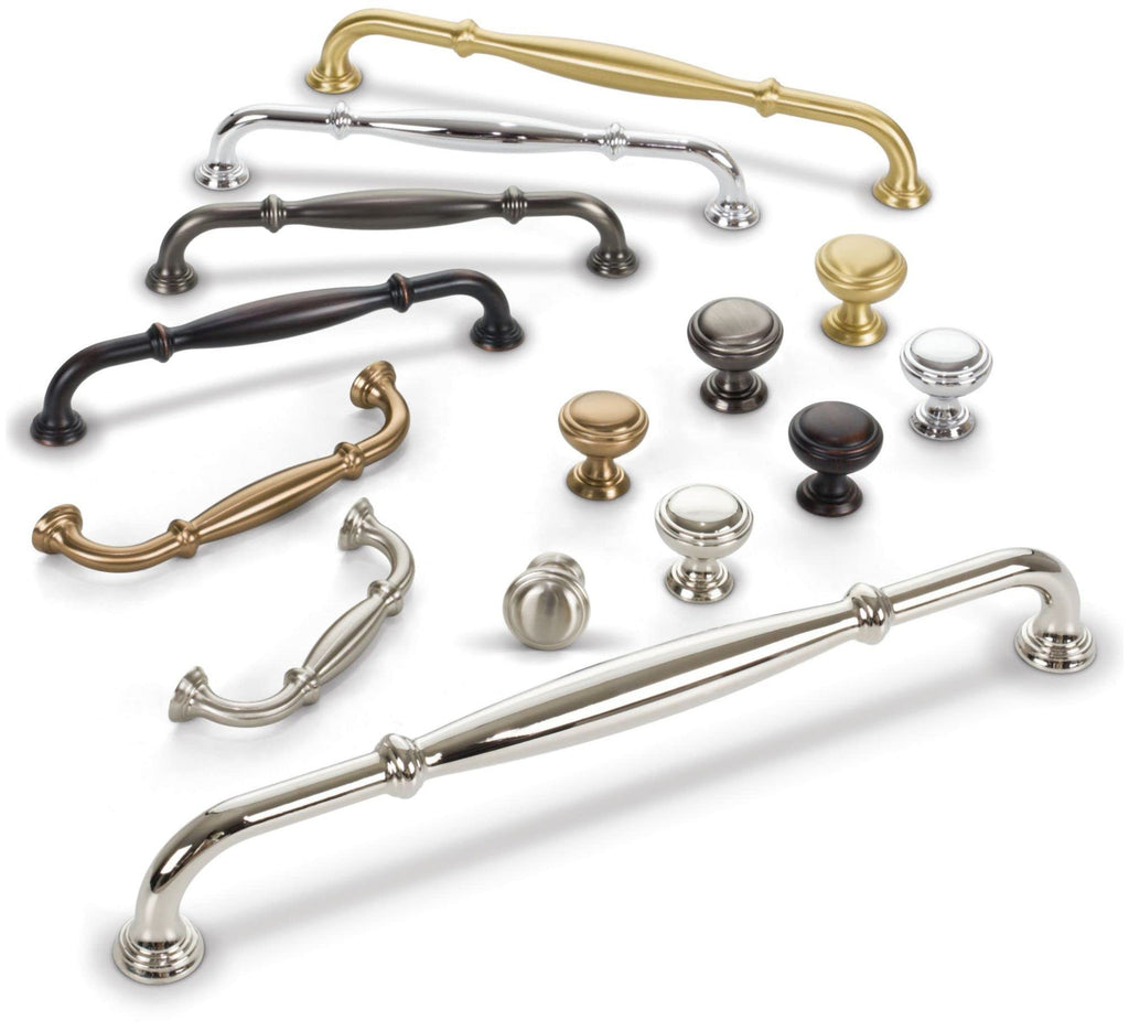Jeffrey Alexander 658-128 Tiffany 5-1/16" (128 mm) Center to Center Classic Transitional Cabinet Handle/Drawer Pull with Step Details -